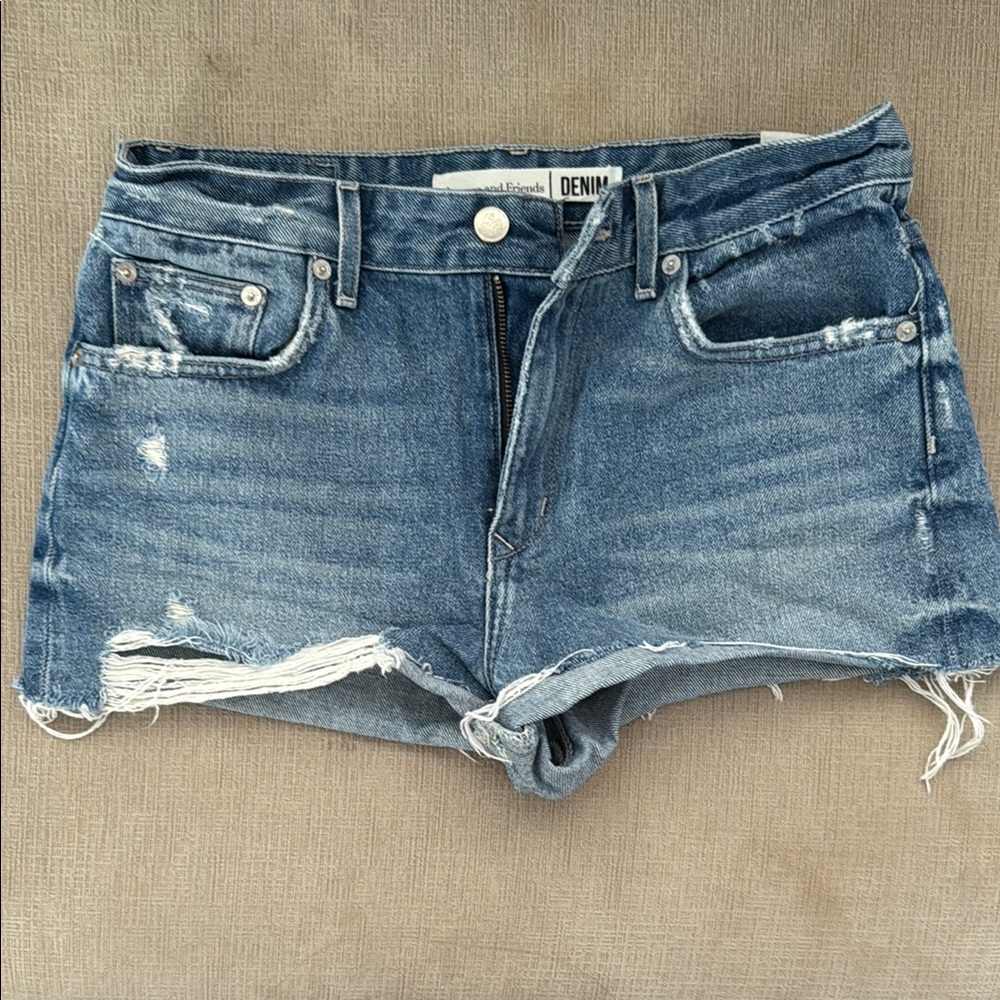 Lovers + Friends Blue Distressed Women's Shorts